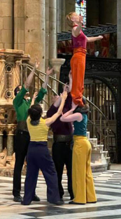 Dancers perform at Durham Cathedral