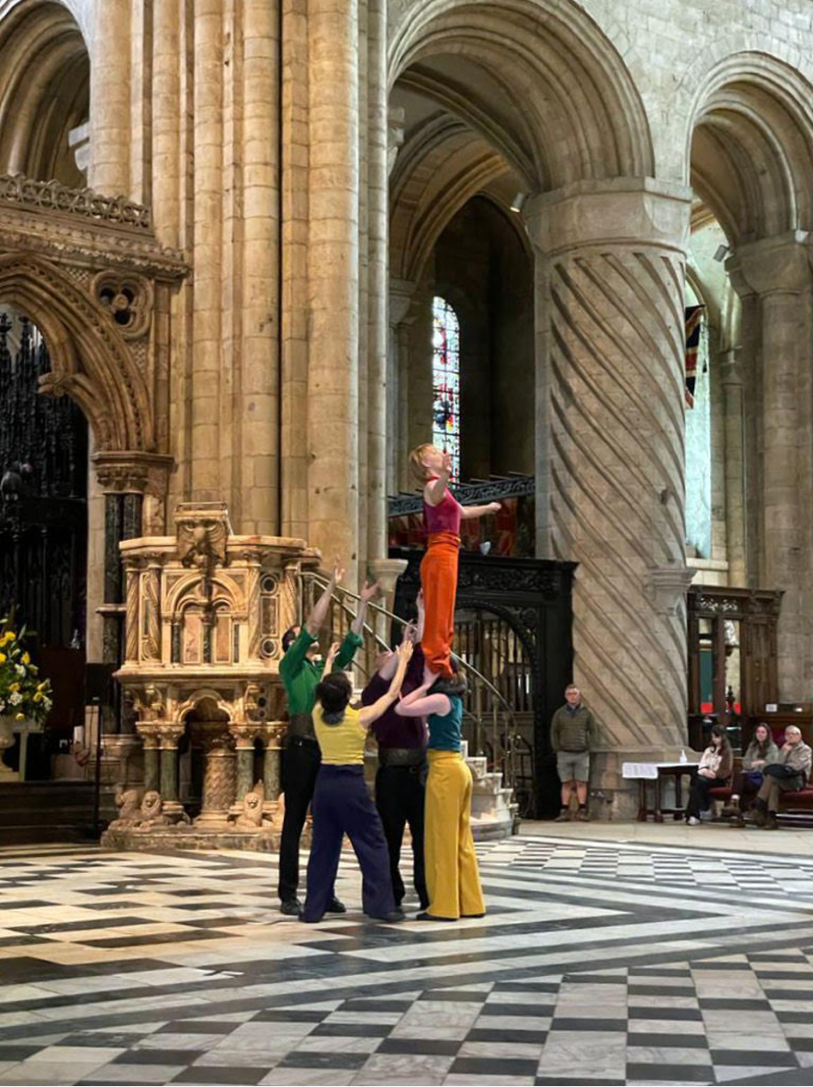 Dancers perform at Durham Cathedral