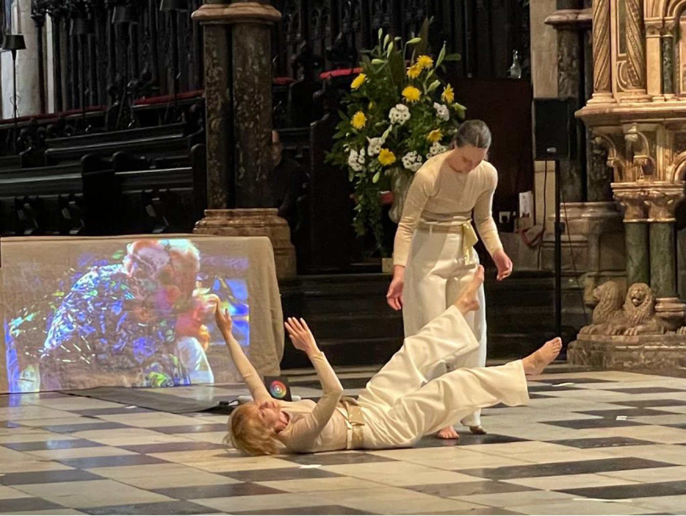 Dancers perform at Durham Cathedral